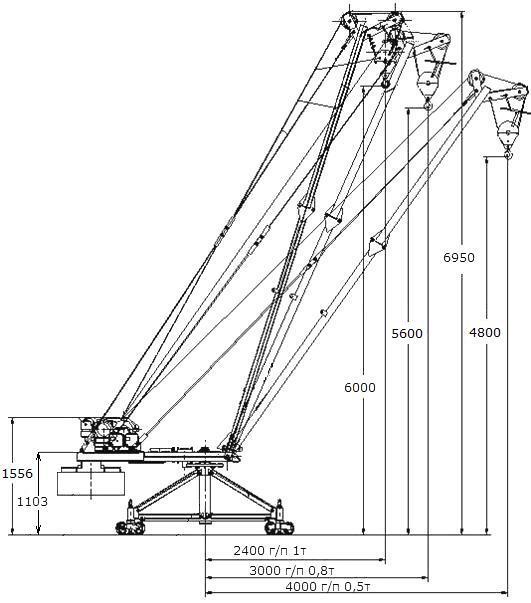 Кран пионер чертежи с размерами