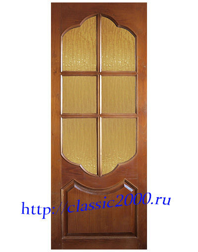 Дверь деревянная из массива витражная "Удача" 2000 х 800 х 40