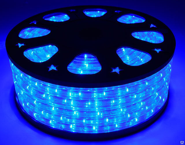 Дюралайт LED 72шт диодов/м, 2.88Вт/м 220В 7000К 3W Синий (упак. 2м)
