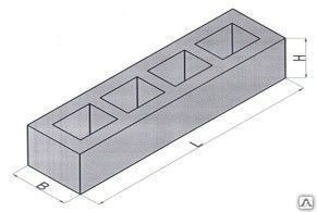 Фундаментный блок пустотный ФБП 60-2 5980х600х580 мм 