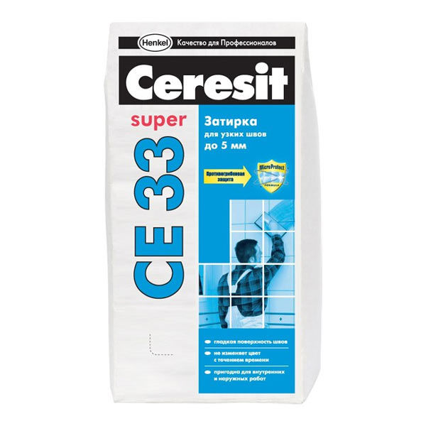 Затирка Церезит CE33 Супер (Ceresit CE33 Super) №82 (голубой) 2-5 мм, 2 кг