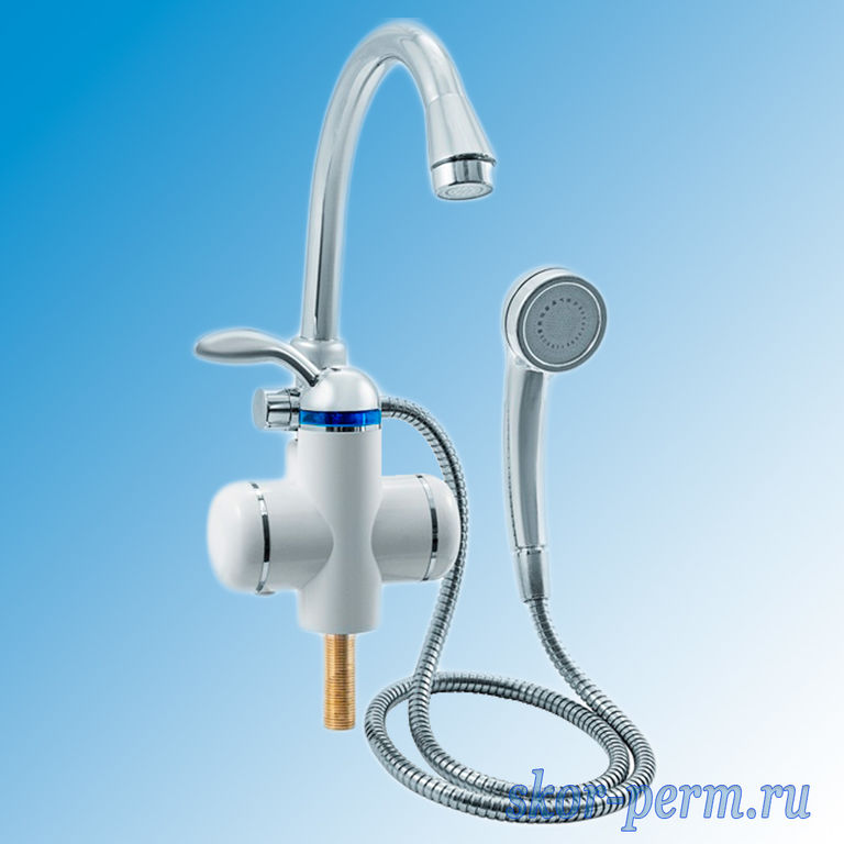Смеситель-водонагреватель UNIPUMP BEF-001-03 с душевой лейкой (3,0 кВт)