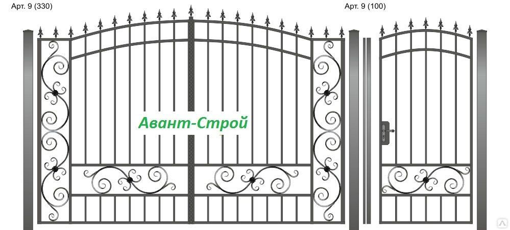 Рисунки кованных ворот и калиток на металлопрофиле