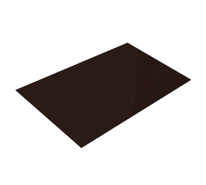 Плоский лист 0,5 GreenCoat PuralMatt с пленк. шоколадно-коричневый Ral 8017