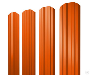 Штакетник Twin фигурный 0,45 PE RAL 2004 оранжевый 