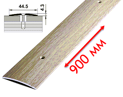 Порог стыковочный Дуб беленый 44,5 мм L=0,9 м