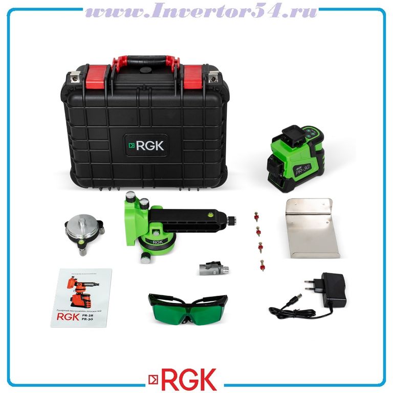Лазерный уровень RGK PR-3G - зеленый луч 3D 360 1
