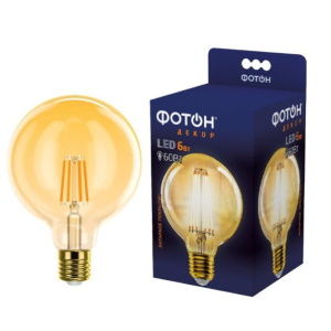Лампа светодиодная «Фотон» LED FL Декор G95 2200К, 6W, 60 Вт