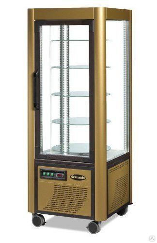 Вертикальная холодильная витрина SCAIOLA 400 G LED цвет золото