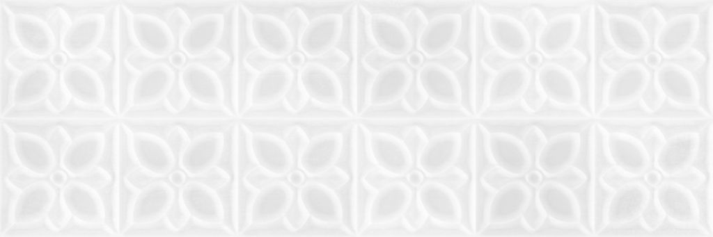 Плитка Meissen Keramik Lissabon квадраты белый рельеф 25x75 LBU053