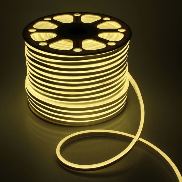 Гибкий неон 12 Вольт LED-RNN-120-6/12-12V - WW светло-желтый