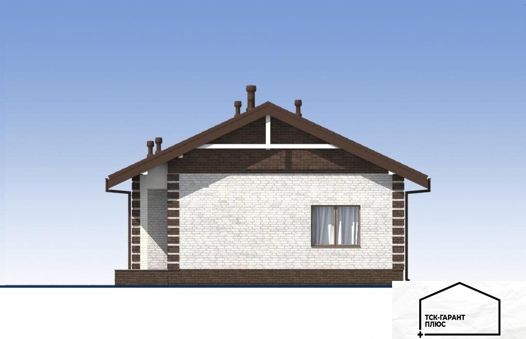 Проект индивидуального одноэтажного жилого дома с террасой 69.8 кв.м ...