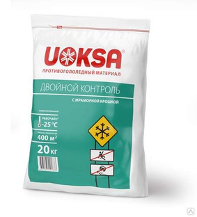 Противогололедное средство UOKSA 20 кг Кристал до -15°C, природная соль 