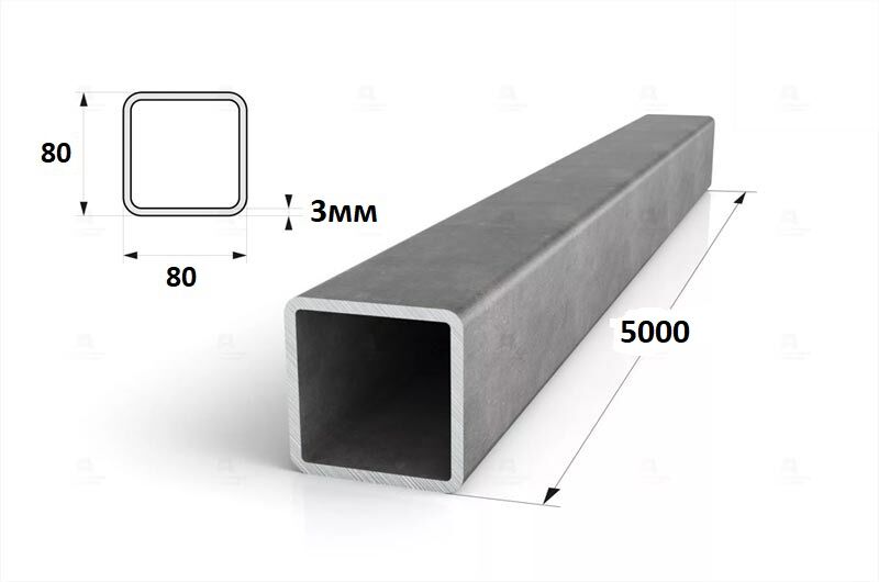 Столб металлический 80х80(3) мм, длина 5,0 м