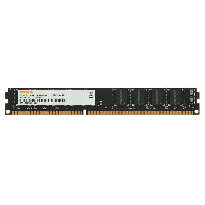 Оперативная память DDR-3 DIMM 8Gb PC-12800 1600Mhz CL11 Digma DGMAD31600008D