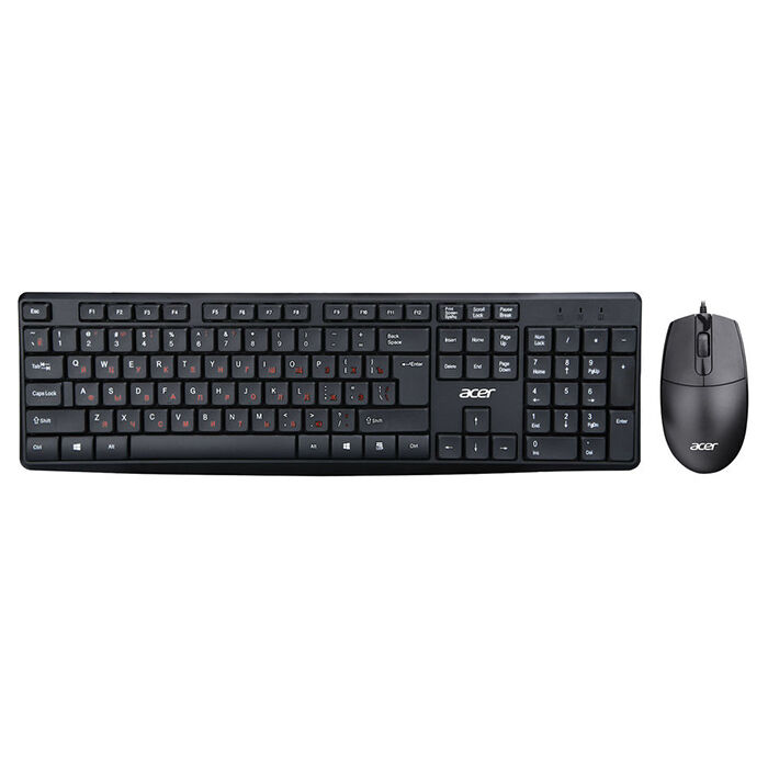 Набор клавиатура+мышь проводные Acer OMW141, USB Black