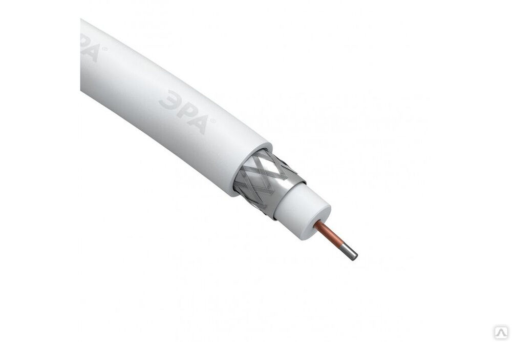 Кабель RG-6U CCS/(оплетка Al 48%)PVC 75 Ом 100 м SIMPLE (м) Эра Б0044596