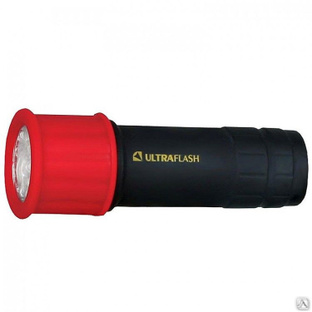 Фонарь LED15001-A 3XR03 светофор красный с черный 9 LED блистер Ultraflash 
