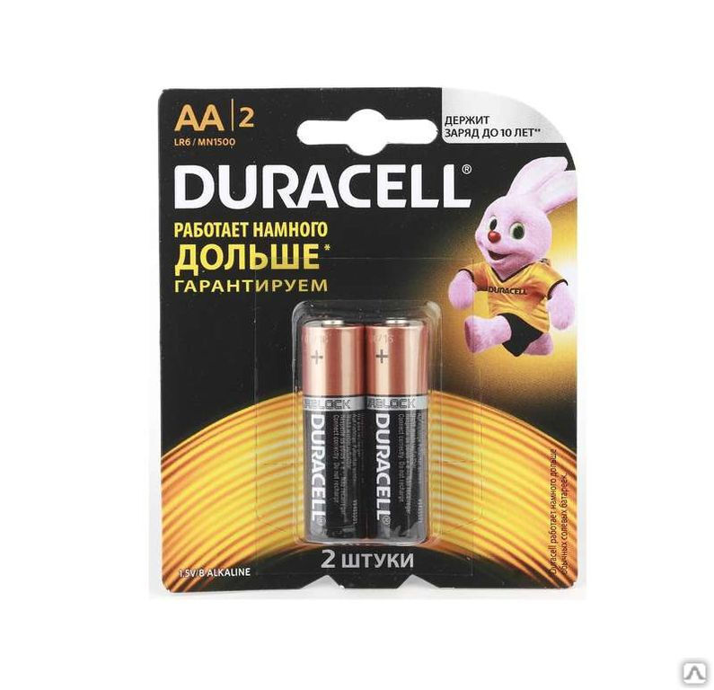 Батарейки алкалиновые LR MN 1500/LR6 Basic BP-2 2 шт Duracell