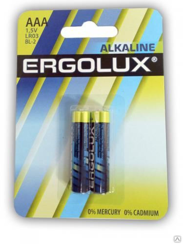 Батарейки алкалиновые LR03 BL-2 1.5 В Alkaline 2 шт Ergolux