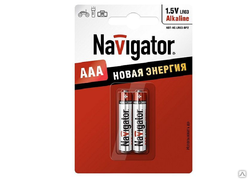 Батарейки алкалиновые 94 750 NBT-NE-LR03-BP2 2 шт Navigator