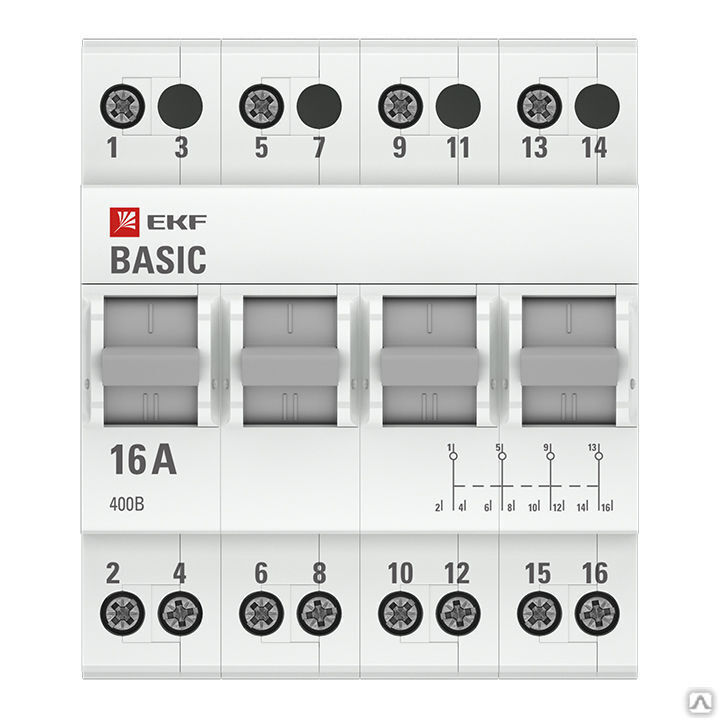 Переключатель трехпозиционный 4п 63А Basic EKF tps-4-63