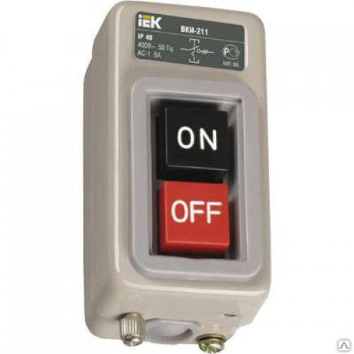 Выключатель кнопочный ВКИ-230 16А 230/400В IP40 ИЭК KVK30-16-3