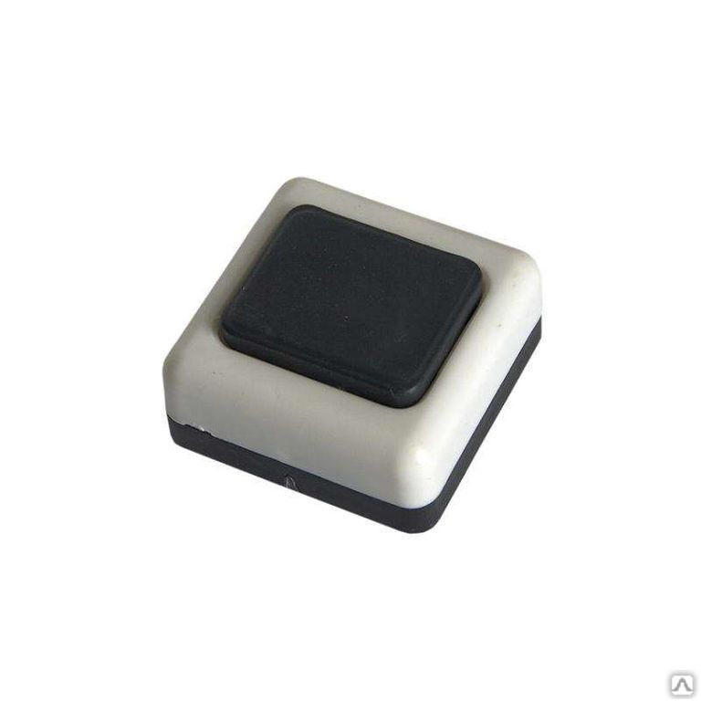 Кнопка звонка (выключатель для бытовых электрических звонков) Тритон ВЗ1-01 бел.