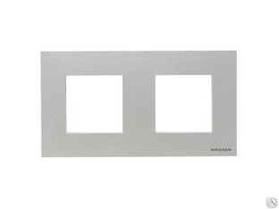 Рамка для розеток 2-м Glossa горизонтальная алюминиевая SchE GSL000302 