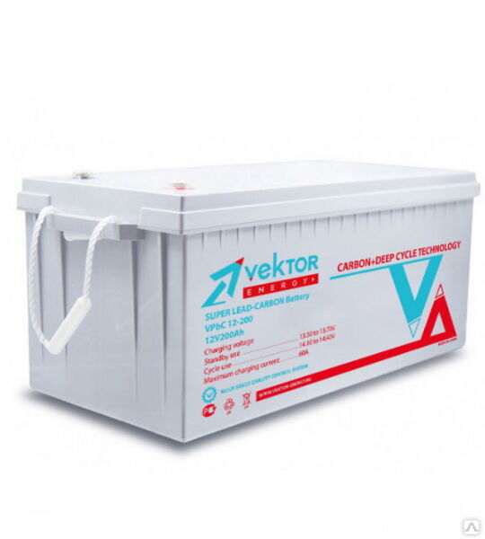 Аккумуляторная батарея VEKTOR ENERGY серии CARBON (VPbC) 12-200