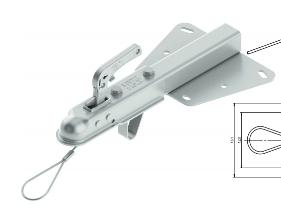 Сцепная головка (замок прицепа) на дышло 60 мм квадрат, кг