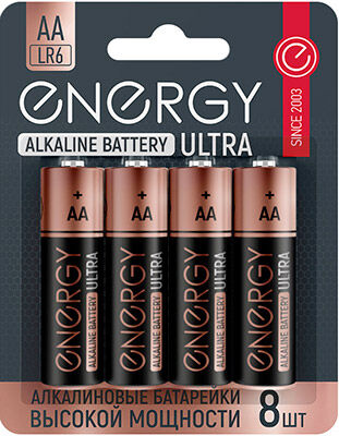 Батарейки алкалиновые Energy Ultra LR6/8B (АА) 8 шт.
