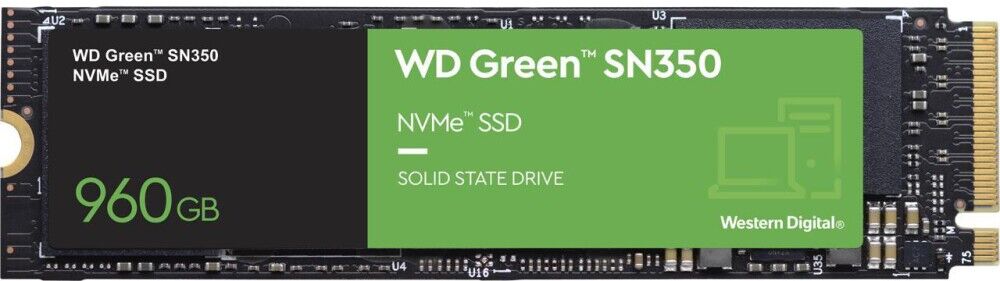 Накопитель SSD Western Digital Western Digital SN350 Green WDS480G2G0C/PCI-E 4.0 x4/480GB /Скорость чтения 2400МБайт/с С