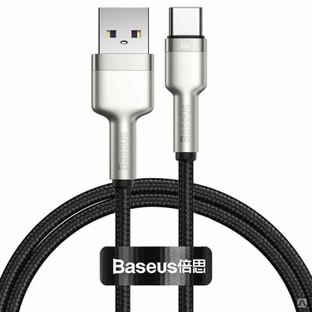 Кабель Baseus Cafule Series Metal Data USB — кабель USB Type C 66 Вт, 1 м, черный (CAKF000101) #1
