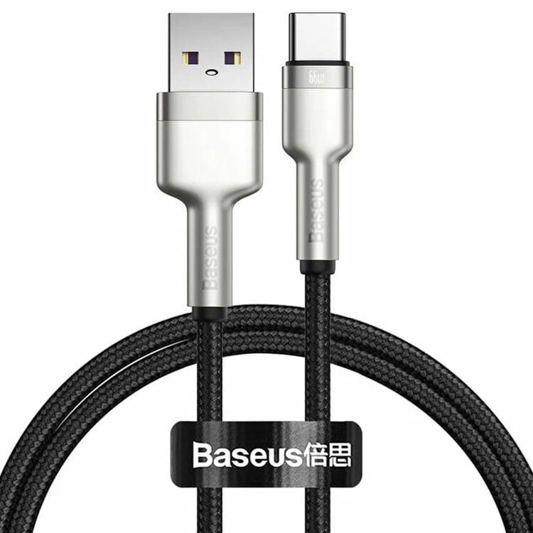 Кабель Baseus Cafule Series Metal Data USB — кабель USB Type C 66 Вт, 1 м, черный (CAKF000101)