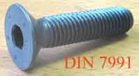 Винт М 6 х 50 с потайной головкой с внутренним шестигранником, цинк DIN7991 кл.пр. 8.8