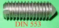 Винт М16 х 16 установочный с острым концом с прямым шлицем, б/п кл.пр. 5.8 DIN 553 