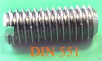 Винт М 3 х 18 установочный с тупым концом с прямым шлицем, б/п кл.пр. 5.8 DIN 551 