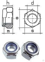 Гайка М22 х 1,5 шестигранная самостопорящаяся с нейлоновым кольцом, нерж. сталь А2 DIN 985