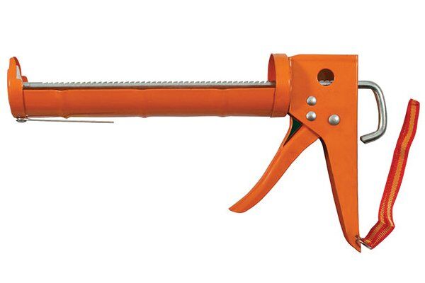 Пистолет для герметиков, полукорпусной оранжевый