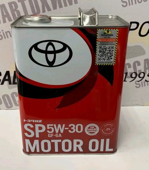 Моторное масло TOYOTA Motor Oil 5W30 SP/CF-6A 4л /08880-13705/