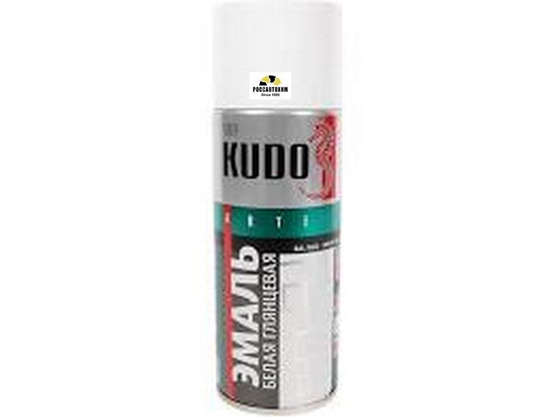 Краска аэрозоль "KUDO" белая глянцевая (520 мл) KU-1001