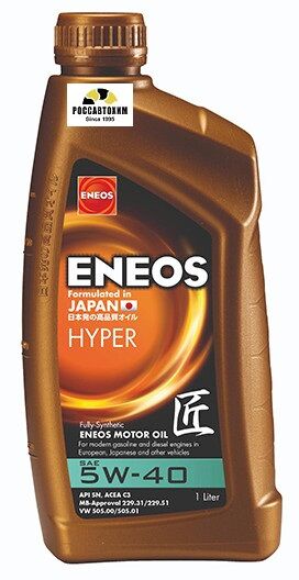 Масло моторное ENEOS Hyper 5W40 API SN ACEA C3 Полностью синтетическое универсальное 1л