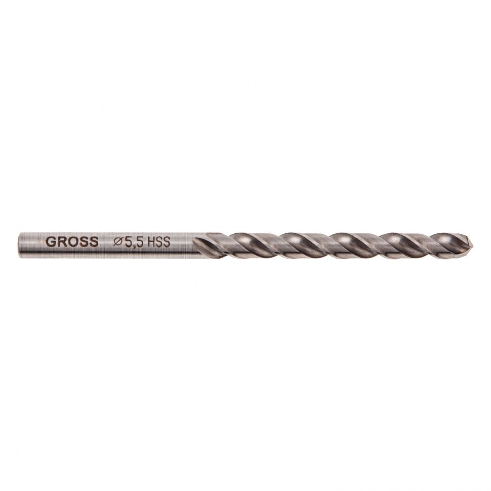 Сверло спиральное по металлу 5.5 мм, HSS, 338 W Gross