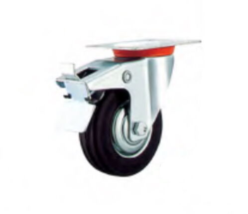 SCb 80 - Промышленное колесо 200 мм (площадка, поворотн., тормоз, черн. рез., роликоподш.)