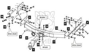 Фаркоп Chevrolet Trailblazer 2012-2014 крюк легкосъемный под квадрат 50х50, балка открытая