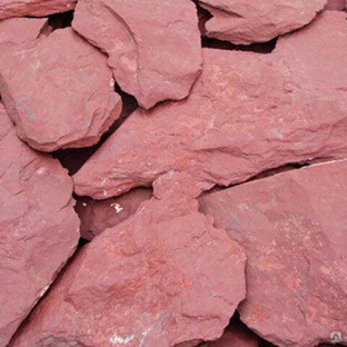 Красный сланец плитняк. Яркий цвет, природный камень. Не требует дополнительного ухода. #1