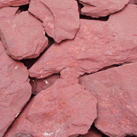 Камень природный Сланец Красный отборный L100-350 мм Жаростойкий, облицовочный, плитняк