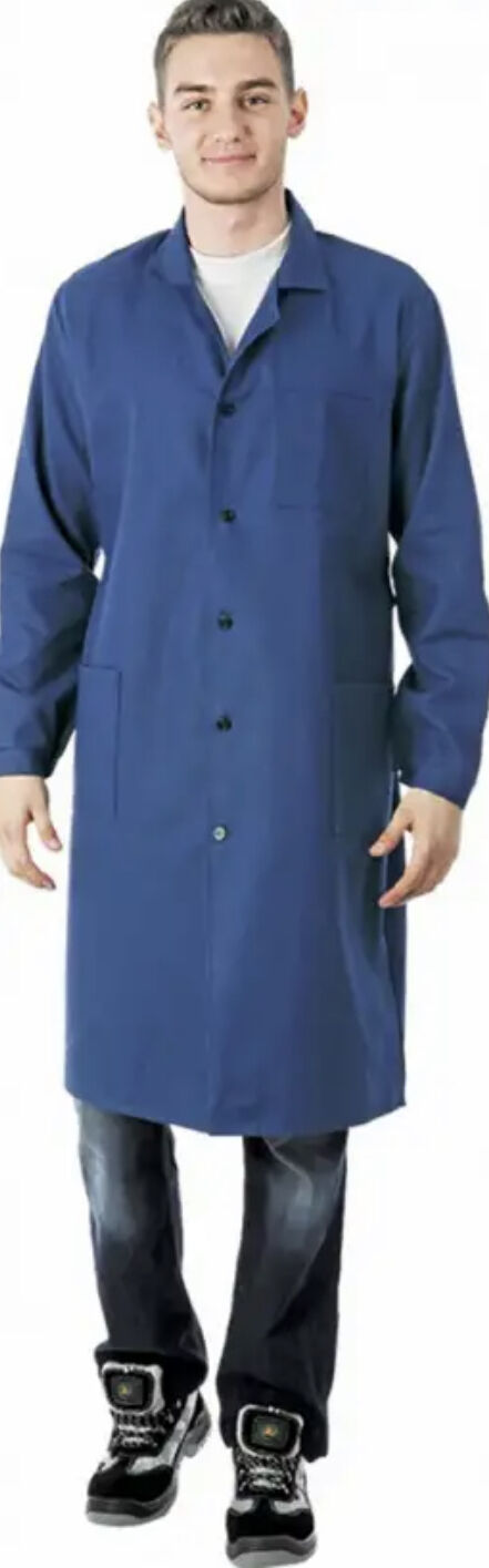 Халат рабочий (ткань диагональ) мужской темно-синий 210г\м, цена в Перми от  компании Сеть магазинов СпецАкцент