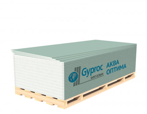 Гипсокартон ГКЛ GYPROC Аква Оптима 12,5х2500х1200 мм